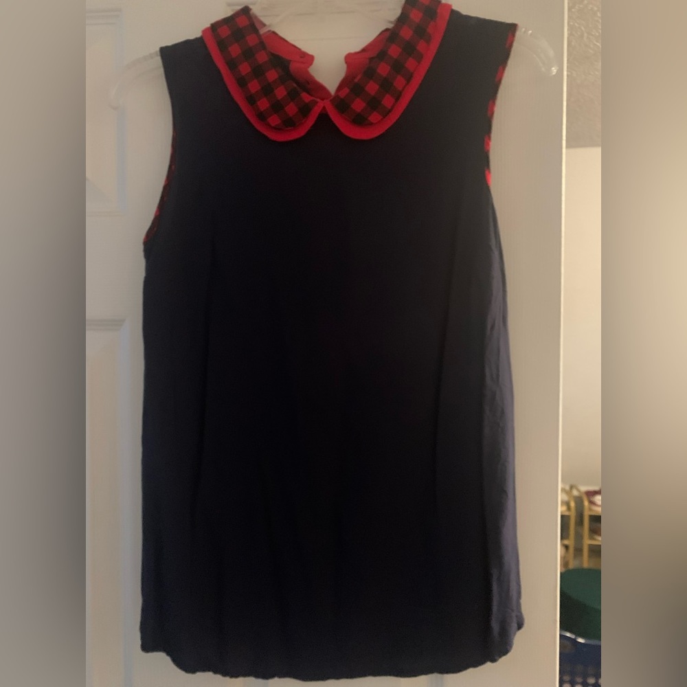 ModCloth Peter Pan Collar Tank top Blouse Sz Medium